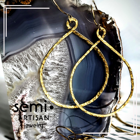 semi•ARTISAN jewelry Eternal Loop Textured Brass Earrings