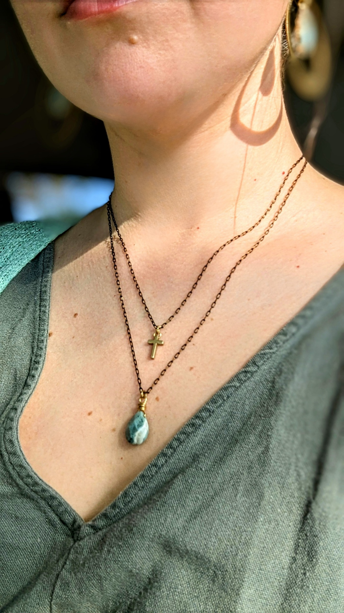 Simple Faith Dainty Brass cross necklace