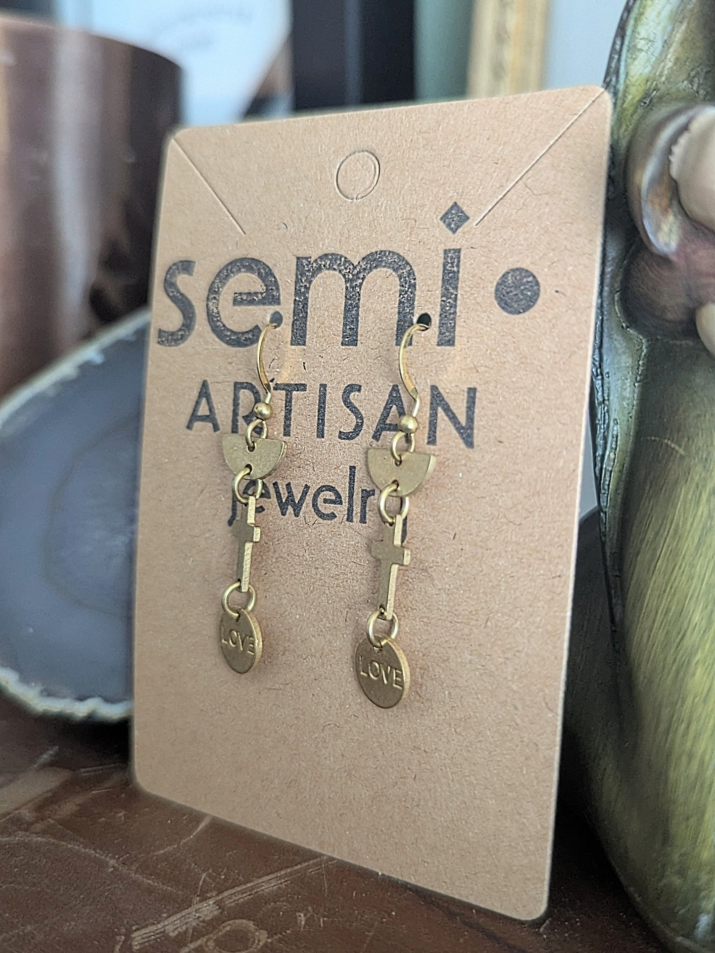Love Wins Cross Dangle Earrings