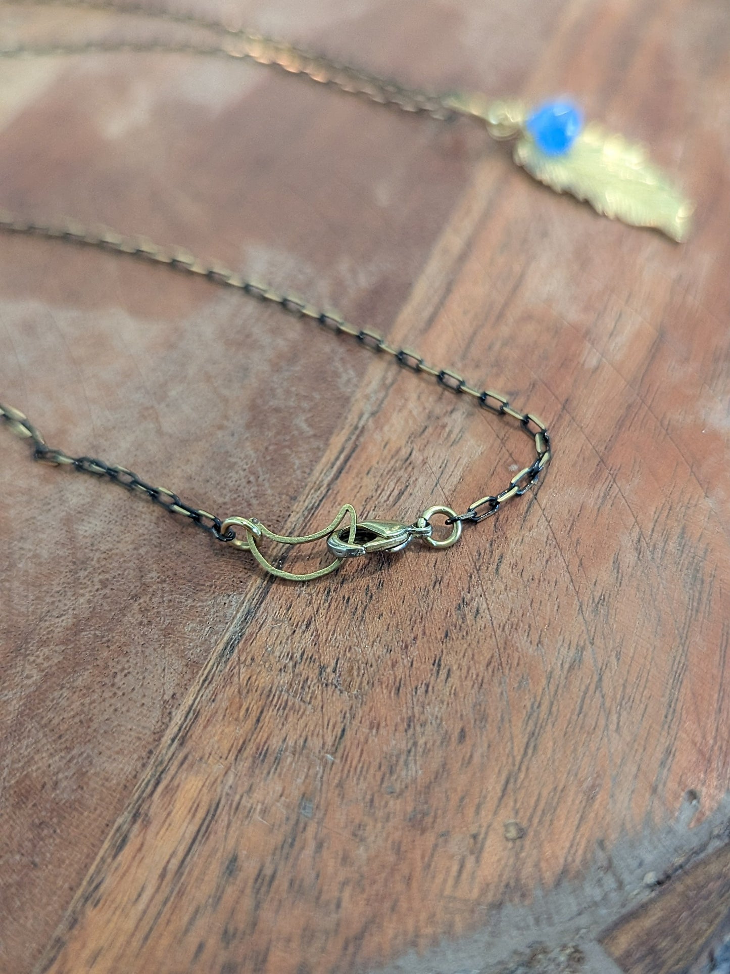 Little Piece of Heaven Feather + semi precious Stone Necklace