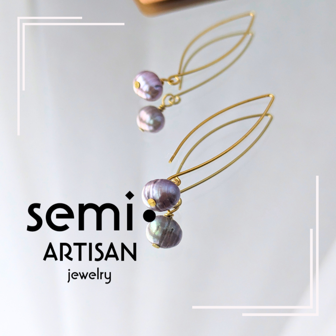 semi•ARTISAN jewelry Elegance in Orbit Pearl Drop Earrings
