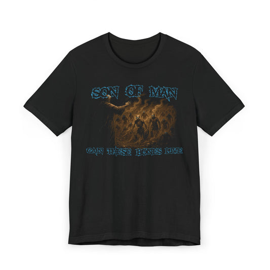 Blue Metalcore Tee Ezekiel 37:3 Unisex T-Shirt for Bible Enthusiasts