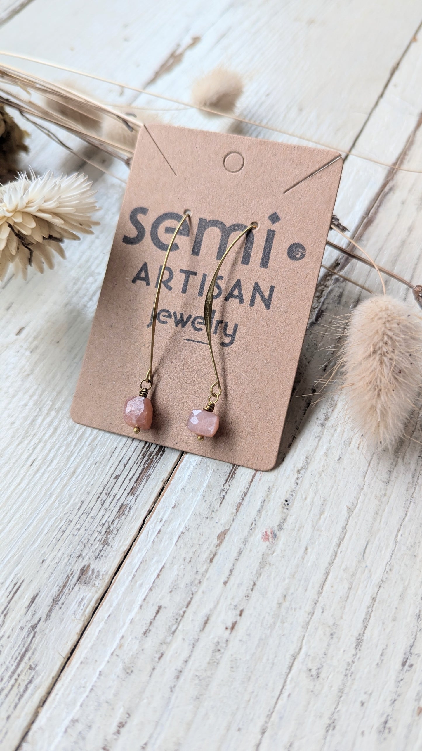 Minimalist Gemstone Drop Earrings