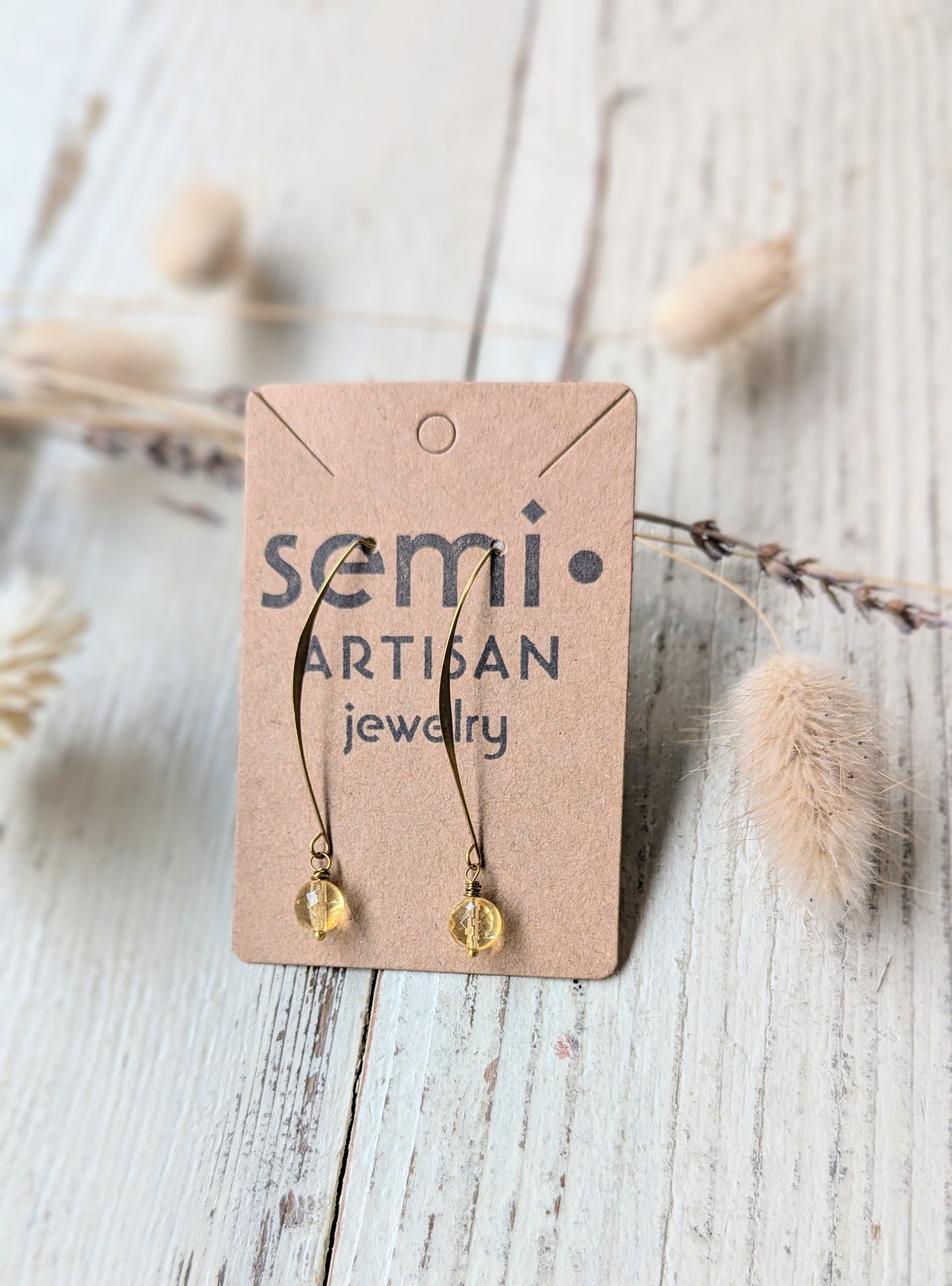 Minimalist Gemstone Drop Earrings