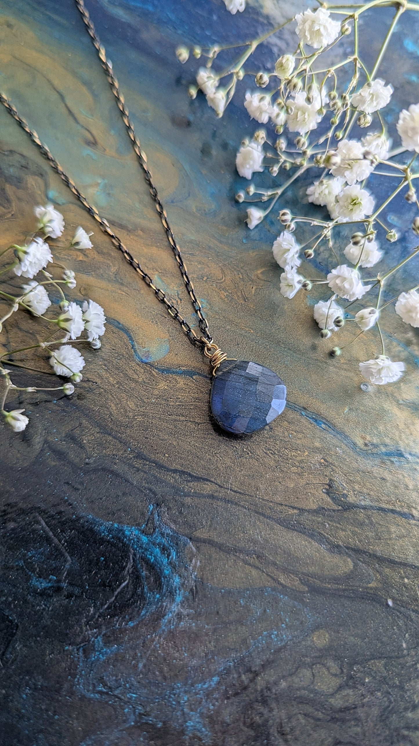 Labradorite Glow Necklace 18"