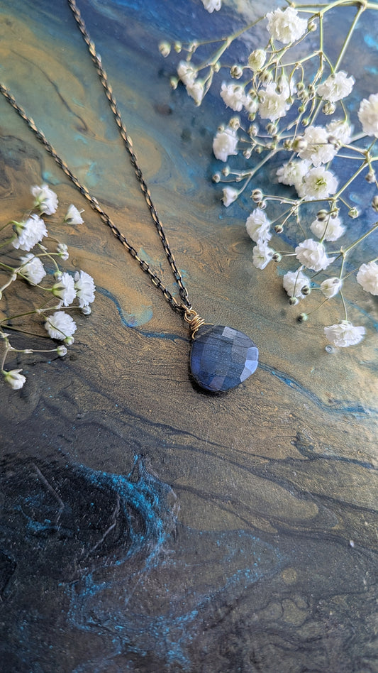 Labradorite Glow Necklace 18"