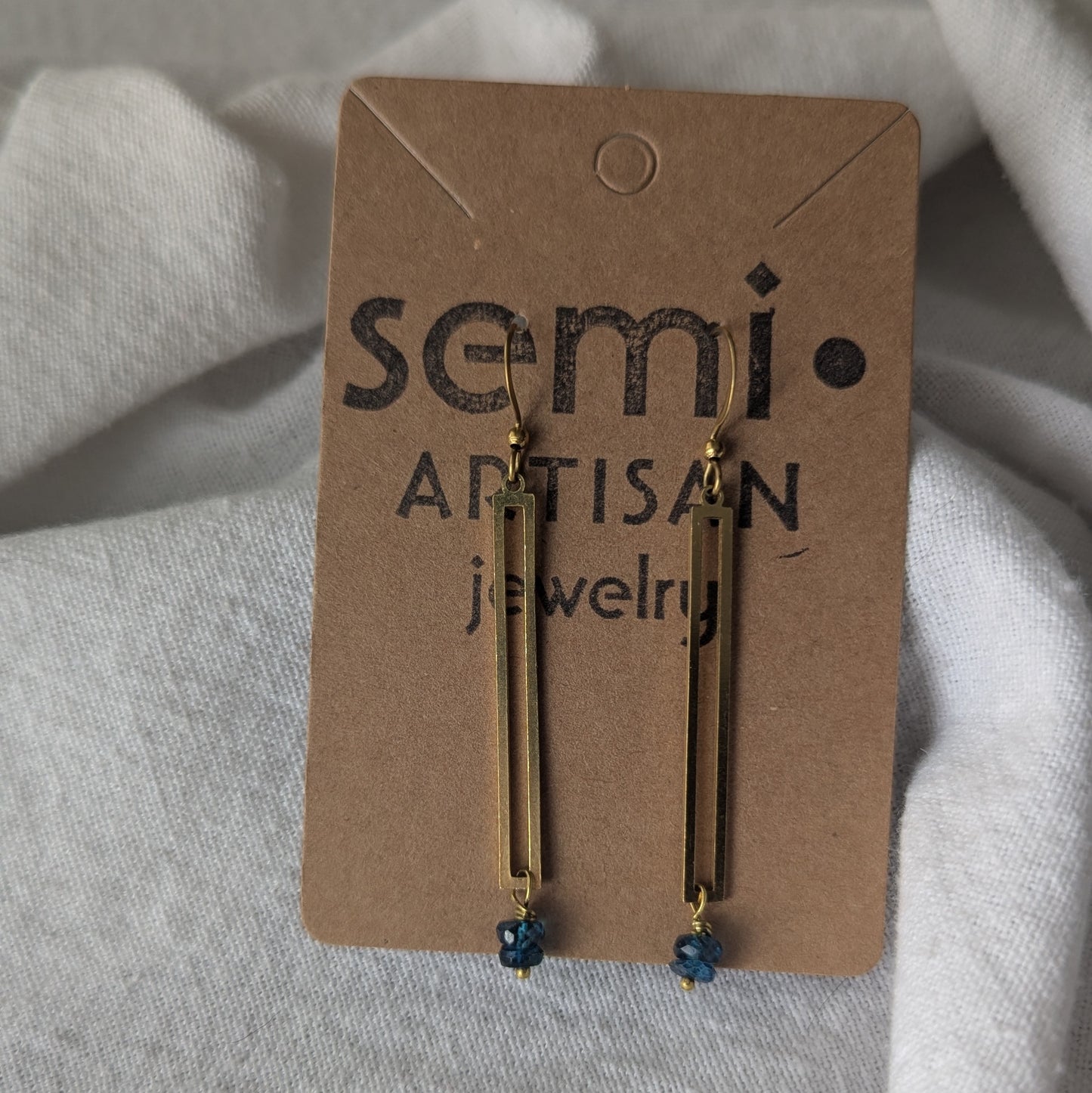 London Blue – Linear Drop Earrings