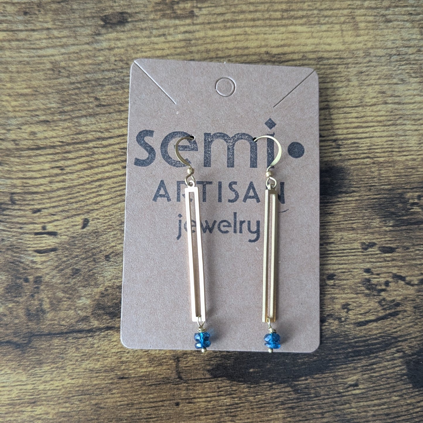 London Blue – Linear Drop Earrings