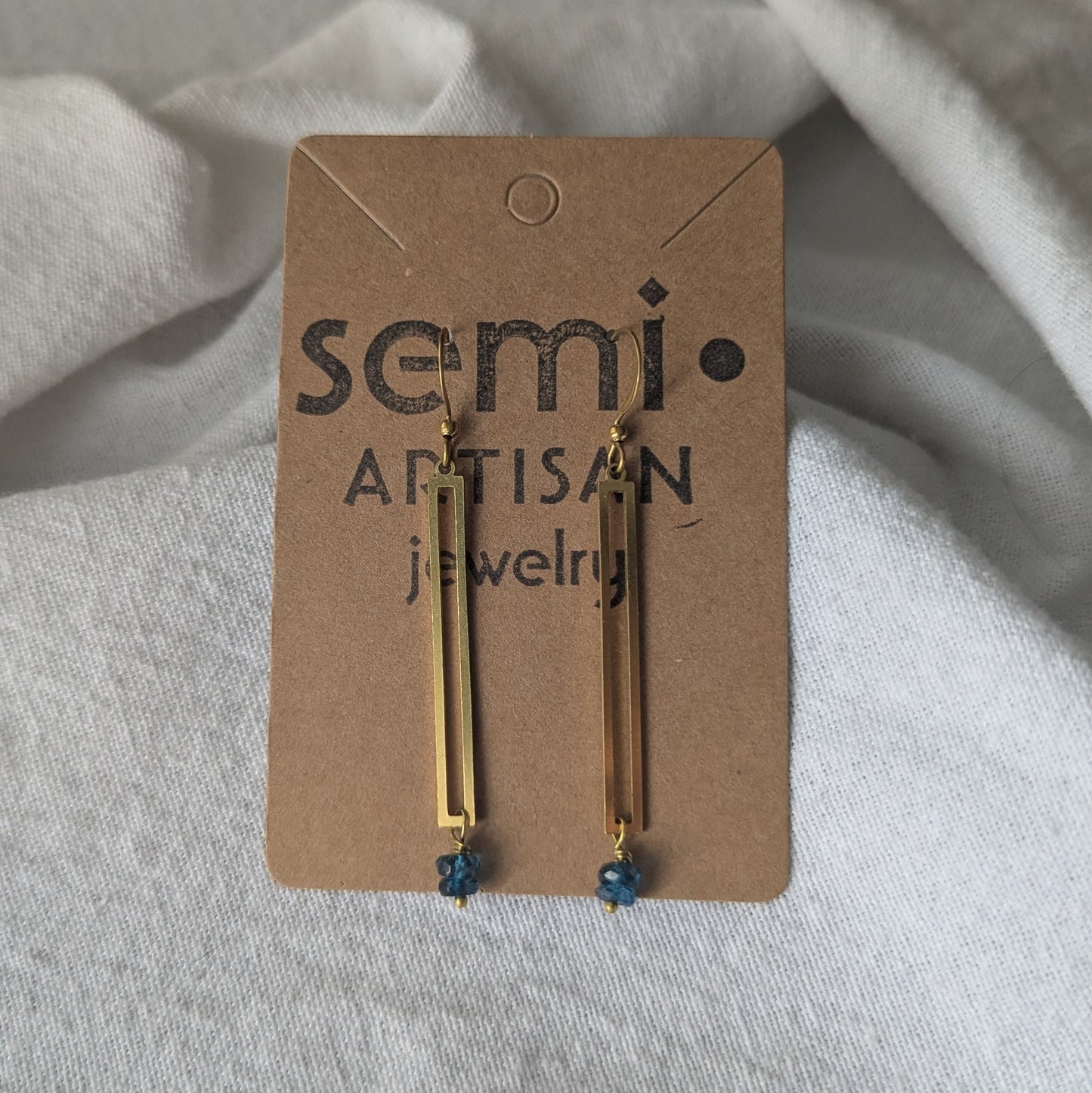 London Blue – Linear Drop Earrings