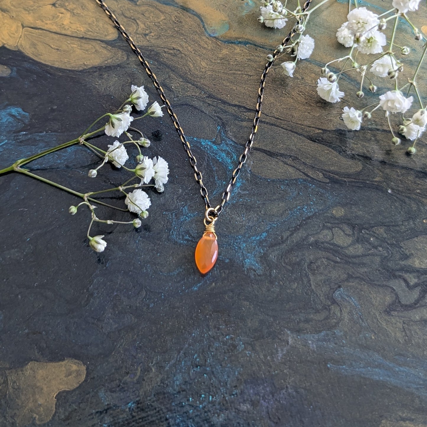 Sun Ember Necklace- Carnelian