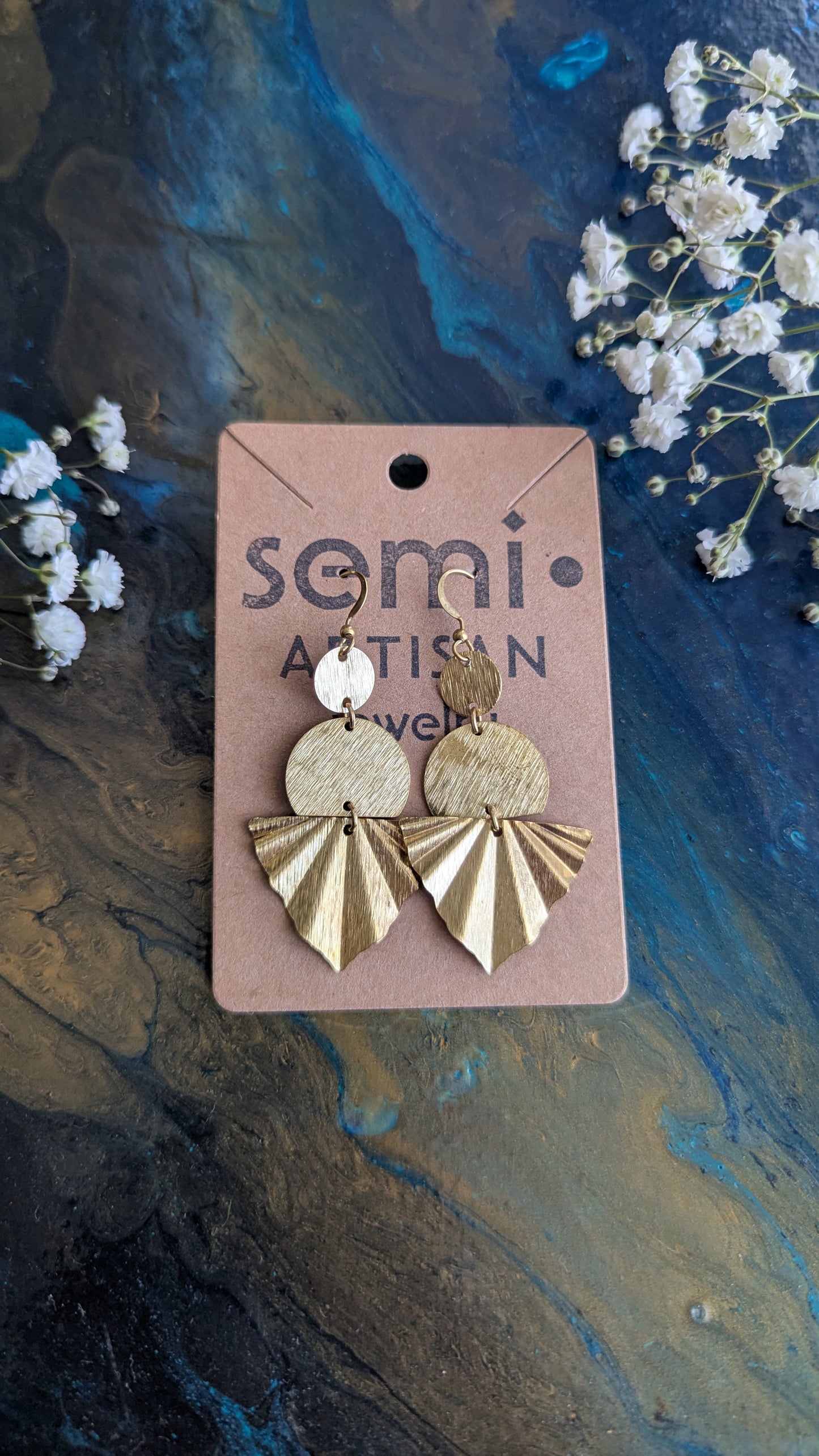 Sol Fan Drop Earrings