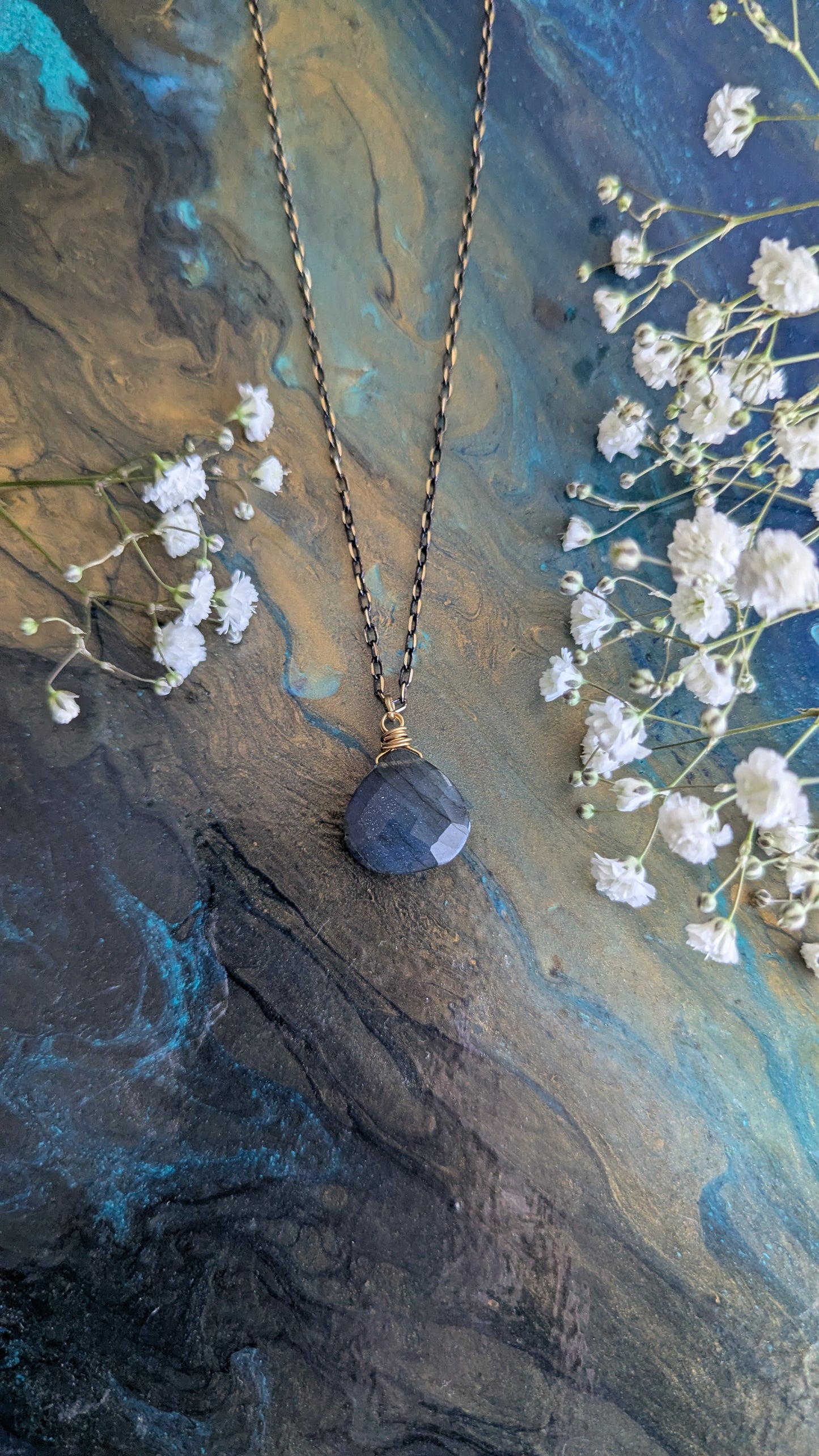 Labradorite Glow Necklace 18"
