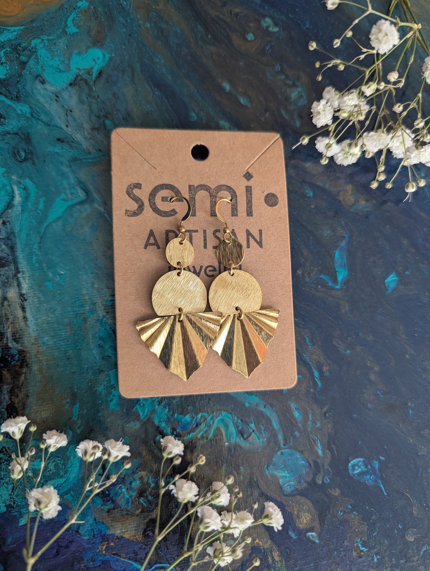 Sol Fan Drop Earrings