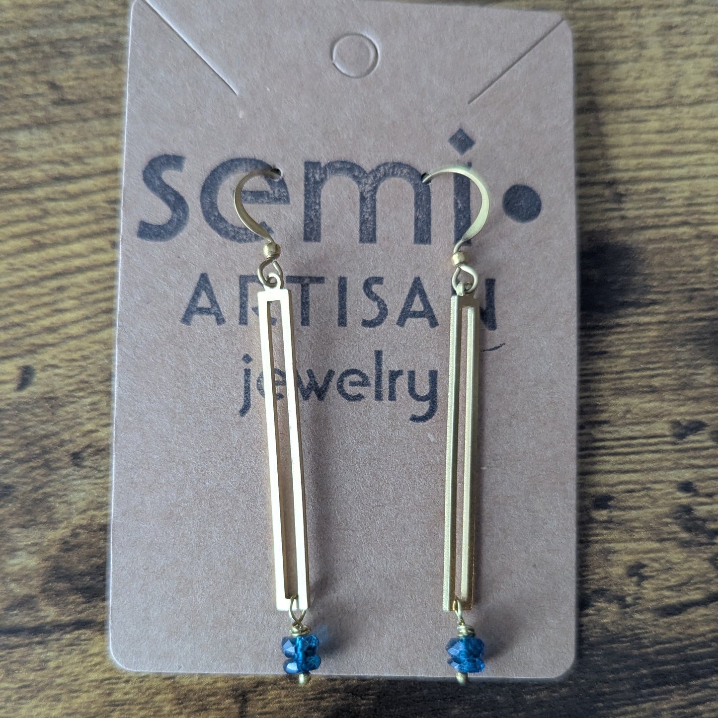 London Blue – Linear Drop Earrings
