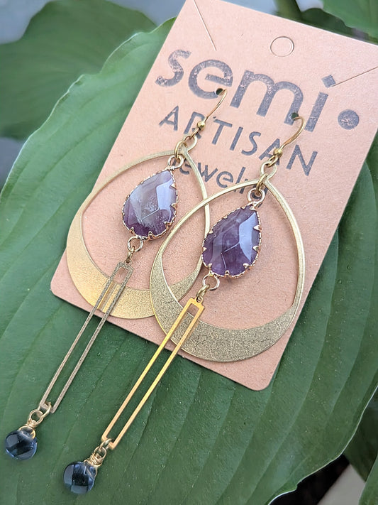 Violet Amethyst Eclipse Earrings