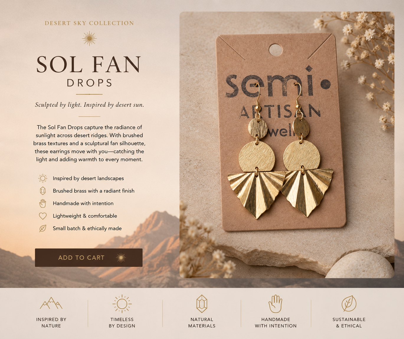 Sol Fan Drop Earrings